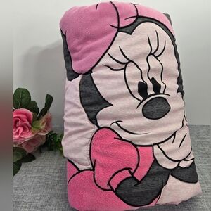 Disney‎ Baby Vintage Minnie Mouse Blanket Pink Hearts 32' x 41'